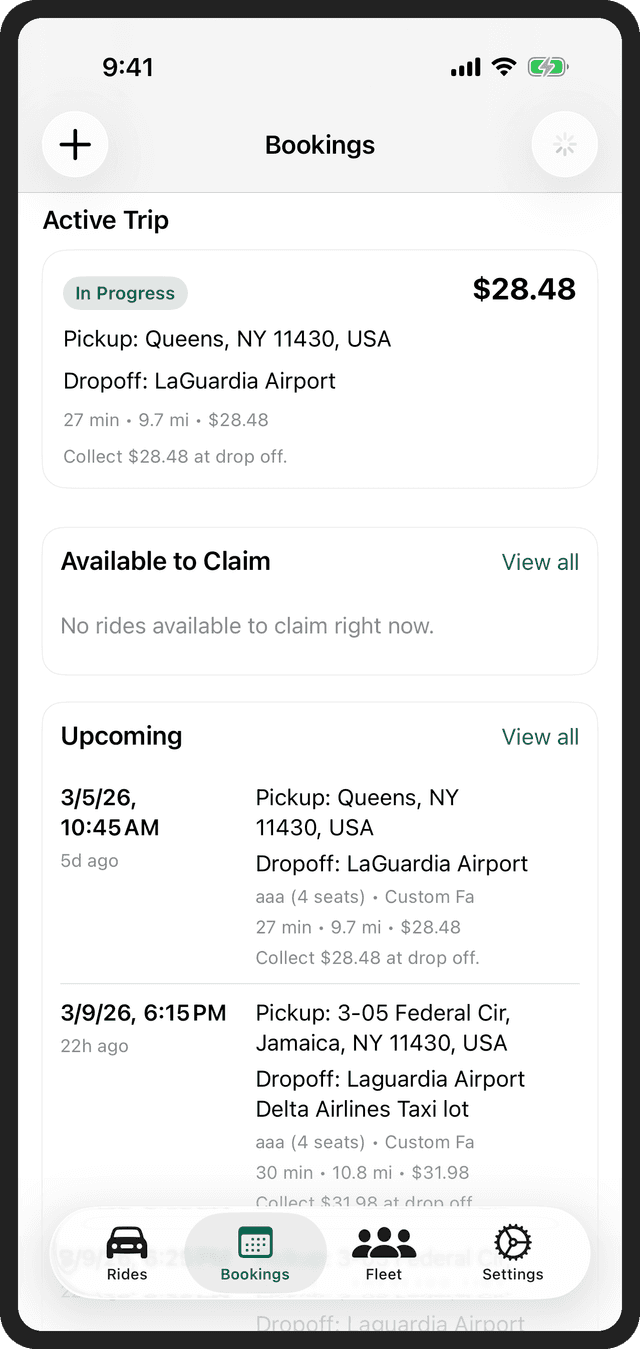 Bookings & On-Demand Dispatch